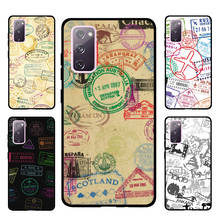 Passport Travel Stamps Case For Samsung Galaxy S21 Ultra S20 FE S8 S9 S10 Note 10 Plus Note 20 S22 Ultra Coque 2024 - buy cheap