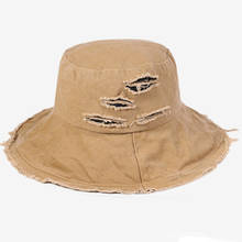 Chapéus ht3526 para mulheres, primavera verão, algodão, jeans, chapéu panamá, aba larga, chapéu de balde, homens, mulheres, top plano, empacotável, boné de pesca 2024 - compre barato
