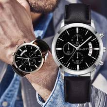 2021 Relogio Masculino Watches Men Fashion Sport Stainless Steel Case Leather Band Watch Quartz Business Wristwatch Reloj Hombre 2024 - buy cheap