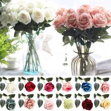 Искусственный цветок розы 1 шт., реалистичный миниатюрный пейзаж, декор для свадьбы, вечеринки, дома, отеля, бонсай для офиса 2024 - купить недорого