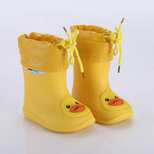 Rain Boots Kids for Girls Waterproof Water Shoes Baby Boys Non-slip Rubber Boots Warm Children Rainboots four Seasons Removable 2024 - buy cheap