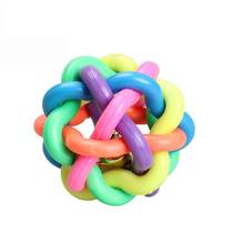 New Pet Big Dog Cat Toy Colorful Rubber Round Ball With Small Bell Toy Ring Plush Dog toy Plush Girl 2024 - buy cheap