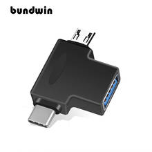 Bundwin-Cable adaptador 2 en 1 USB 3,0 a USB tipo C y Micro USB OTG, Cable de fecha de transferencia rápida para Android, Samsung S8 2024 - compra barato
