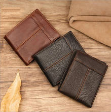 Pequeno couro mini bolsa masculina carteira de couro genuíno para moedas fino bolsa com slot de foto café preto venda quente 2019 2024 - compre barato