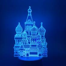 Lámpara de luz nocturna para decoración de habitación de bebé niña, iluminación de escritorio de dibujos animados, bonito castillo de Cenicienta, interruptor de Sensor táctil, ilusión 3d, luz Led nocturna 2024 - compra barato