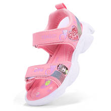 Sandália infantil de princesa, sandália grande para meninas, sapato infantil de estilo coreano e sola macia rosa 2024 - compre barato