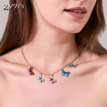 ZYZQ Ins Wind Color Fantasy Butterfly Necklace Fashion Retro Clavicle Chain Cocktail Party Accessories 2024 - buy cheap