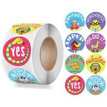500 pcs/roll Cute Reward Stickers Cat Animal Stickers Encouragement Words for Students Kids School 1'' Motivational Stickers 2024 - buy cheap