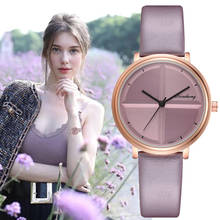 Женские часы простые часы женские минималистичные часы кожаный ремешок наручные часы модные повседневные часы женские часы reloj montre femme 2024 - купить недорого