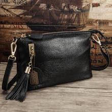 Cowhide Genuine Leather Women Messenger Bags Tassel Crossbody Bag Female Fashion Shoulder Bags for women Clutch Small Handbags 2024 - buy cheap