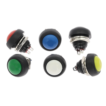 Interruptor de botón momentáneo impermeable, montaje de 12mm, 3A, 125V, 1A, 250V, 12 V, 5 uds. PBS-33B SPDT negro, rojo, verde, amarillo, azul, naranja 2024 - compra barato
