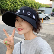 New Woman's Sun Hats Female Embroidery Visor Caps Korea Wide Brim Summer Cap Casual Shade Hat Empty Top Hat Girls Beach Hat 2024 - buy cheap
