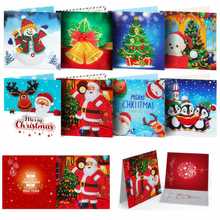 HUACAN 5D DIY Diamond Painting Christmas Cards New Arrival Diamond Embroidery Mosaic Art Kits Santa Claus Greeting Postcards 2024 - buy cheap