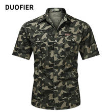 Men's Camouflage Tactical Shirt Short Sleeve Lapel Combat Shirt Military Army Uniform Camo Man Outdoor Hiking Hunting Shirts 5XL 2024 - buy cheap
