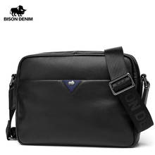 BISON DENIM Genuine Leather Men Shoulder Bag Zipper Messenger Bag Large Capacity Crossbody Bag for Men N2995 2024 - buy cheap