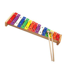 Glockenspiel-instrumento de percusión, instrumento Musical de percusión educativo, xylófono, baquetas, mazos, 15 notas 2024 - compra barato