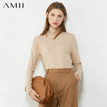 Amii Minimalism Autumn Winter Basic Sweaters For Women Causal Solid Women's Turtleneck Sweater Female Pullover Tops 12020285 2024 - buy cheap