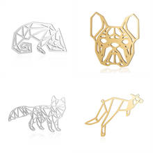 5pcs/lot Big Geometric Bulldog Stainless Steel diy Jewelry Making Charm Wholesale Fox Kangaroo Chameleon Necklace Pendant 2024 - buy cheap