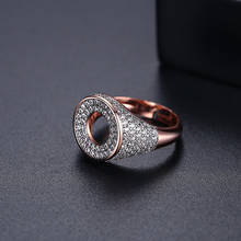 HUAMI Hip Hop Adjustable Rings for Women Jewelry Accessories Hollow Out Round Finger Rings Fashion Four Color Zircon Bijoux 2024 - buy cheap