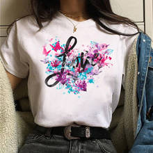 Fashion Women T Shirt Butterfly and Love Print Tee Shirts Female Harajuku Cute Tops Tee Casual Short Sleeve Tee T-shirt Clothing 2024 - buy cheap