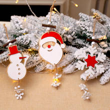 Креативное Рождественское украшение для дома DIY деревянный шпагат Санта Снеговик Снежинка Рождественская елка маленький кулон украшение 2024 - купить недорого