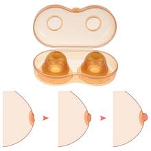 4 Pcs/2 box Nano Silver Silicone Nipple Corrector Teat Recessed Invagination Flat Suction Device Maternal Lactation Period Suppl 2024 - buy cheap