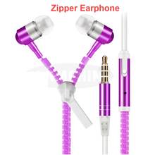 5 Colors Night-Luminous Earphone for iPhone Xiaomi Huawei  Super Bass Full Glowing Metal Zipper Ear phones with Microphone 2024 - buy cheap