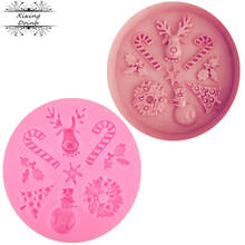 1 Christmas deer Snowman wreath shape silicone mold soft candy mold cake decoration tool Chocolate Mold 2024 - buy cheap