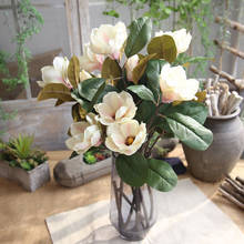 Artificial falso flores folha magnolia floral bouquet de casamento festa decoração para casa diy coroa scrapbook venda quente 2024 - compre barato