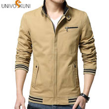 UNIVOS KUNI New Fashion Men Clothing Fit Slim Longsleeve Cotton Coat Zipper Leisure Solid Jacket Button Casual Male Coats Q566 2024 - buy cheap