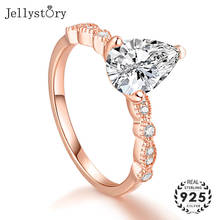 Jellystory charms ring s925 sterling silver for women water drop shape zircon gemstone rings luxury jewelry wedding engagement 2024 - buy cheap