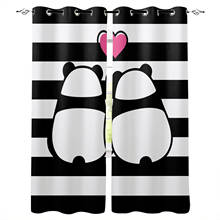 Black And White Stripes Panda Bedroom Modern Window Curtain for Living Room Decoration Curtains Home Textile Drapes 2024 - buy cheap