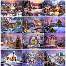 EverShine DIY Diamond Painting Winter Cross Stitch Diamond Embroidery Landscape Picture Of Rhinestones House Handmade Hobby Gift 2024 - buy cheap