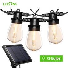LITOM Solar Powered String Lights 12Pcs/lot Crystal LED Bulbs with 5 Light Modes Garden Xmas Party Waterproof LED String Lights 2024 - buy cheap