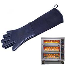 High Quality 1 Piece Heat Resistant Oven Mitts Kitchen Baking Cooking Gloves Extra Long Cotton Canvas Stitching BBQ Oven Gloves 2024 - buy cheap