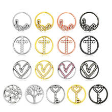 NEW! 5PCS wholesale sales Floating Charm Mix Style Window Plate, for 30mm Locket Jewelry pendants LSFP03 2024 - buy cheap