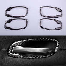 Capa para maçaneta interior de porta de carro, capa em fibra de carbono preto, 4 tamanhos, guarnição para bmw 5 series e60 2006 2007 2008 2009 2010 2024 - compre barato