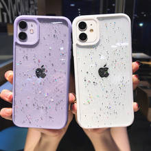 Suyacs na moda doces cor caixa do telefone para o iphone 12 mini 11 pro max xr xs max 7 8 plus claro bling glitter macio epóxi capa traseira 2024 - compre barato