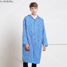 2021 Spring New High-quality Coat Designer Brand Mid-length Loose Version Men's Fashion Casual Printed Windbreaker Mens Trench 2024 - buy cheap