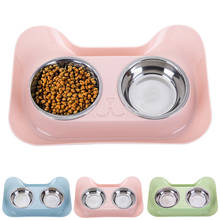 Cat Bowl Creative Pet Double Bowls Stainless Steel Non-Slip Dog Cat Bowl Pet Water Food Feeder Pet Feeding Supplies For Cats Dog 2024 - buy cheap