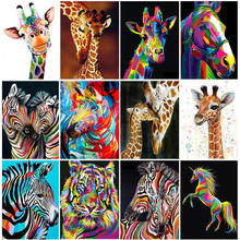 Ruopoty pintura de diamante girafa 5d diy diamante bordado mosaico arte animais quadrado completo de strass decoração de casa 2024 - compre barato