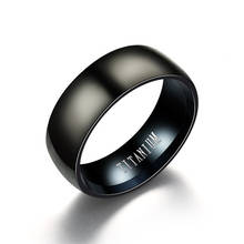 FairLadyHood-anillo de acero de titanio 100% para hombre, joyería de compromiso clásica con acabado mate, color negro, bandas de boda 2024 - compra barato