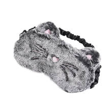 Eye Mask Plush Cute Black Cat Sleeping Mask Eyepatch Cartoon Eye Cover For Eye Travel Relax Aid Eye Patch Shading Eye Mask Soft 2024 - buy cheap