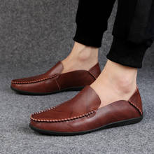 Mocasines de piel auténtica para Hombre, Zapatos sin cordones, informales, de marca de lujo, para primavera 2024 - compra barato
