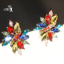 YaYi Jewelry Fashion Multi Glass  Rhinestone Dangle Crystal Earring Girls Lady Women's  long Ear Studs Hoop Gem Earrings Gift 2024 - buy cheap