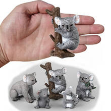 Nuevo Modelo de simulación de animales para niños y niñas, lindos adornos de coche de Koala australiana sólida, juguete educativo de aprendizaje 2024 - compra barato