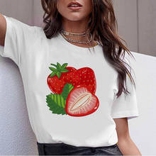 Harajuku graphic T-shirt short sleeve Women's T-shirt cute strawberry apple funny printed T-shirt fashion casual white T-shirt 2024 - buy cheap