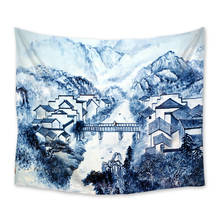 Chinese Style Village Landscape Painting Tapestry Home Decor Wall Hanging Blanket Beach Towel Large Yoga Mat Bedspread Carpet 2024 - buy cheap
