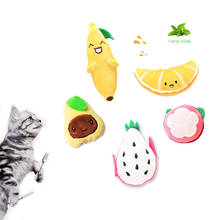 Плюшевая игрушка для кошек, игрушки-фиджеты С Кошачьей Мятой, серия фруктов, форма, жевательная игрушка для кошек, аксессуары для домашних животных, котята, зубы, шлифовальные игрушки, интерактивные 2024 - купить недорого