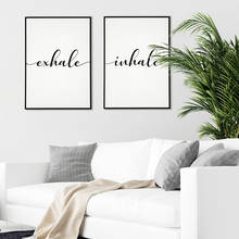Inhale Exhale Letter Poster Nordic Quotes Canvas Painting Scandinavian Wall Art Pictures For Living Room Aesthetic Room Decor 2024 - buy cheap